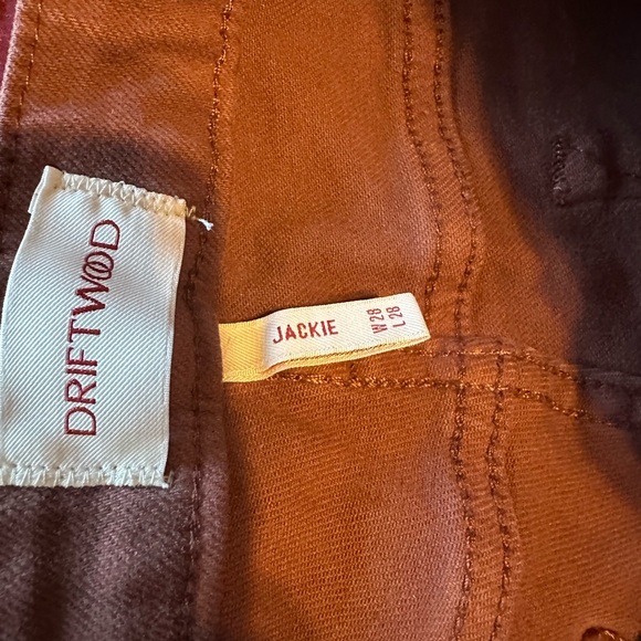 NWT Driftwood Free People Jackie Embroidered Brown Denim Pants - Picture 12 of 15